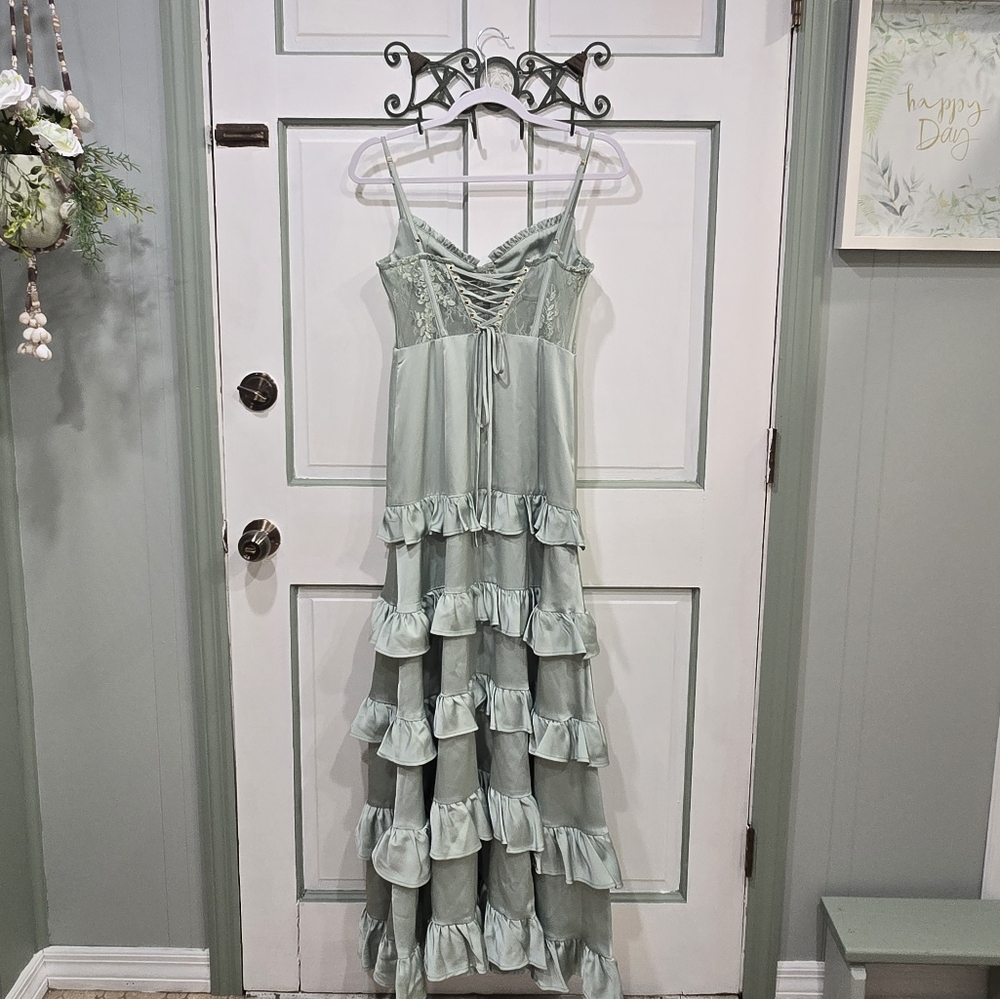 Altar'd State Green Lace Chemise with Corset Bodice Dress - Picture 7 of 7